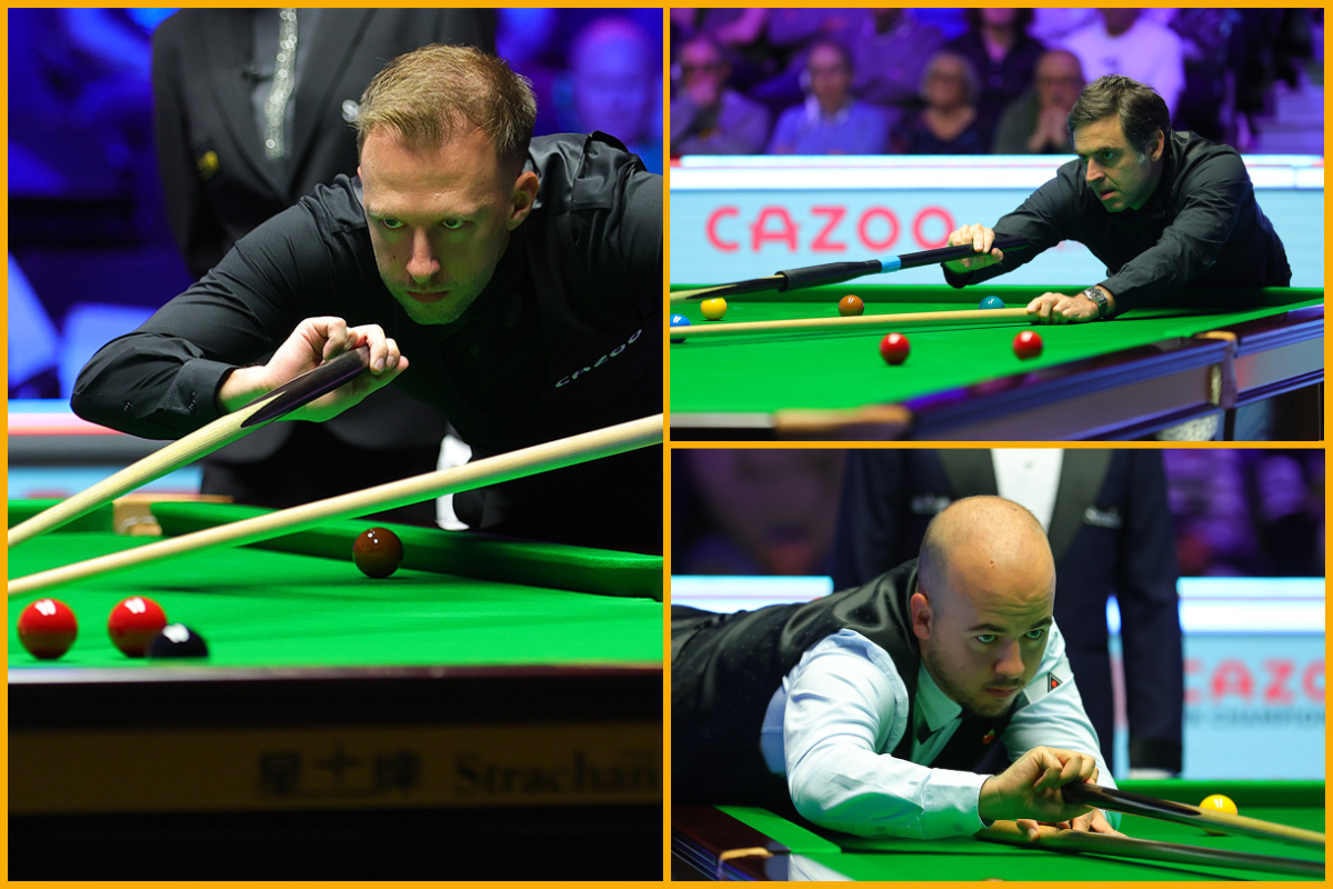 Judd Trump, Ronnie O’Sullivan and Luca Brecel   